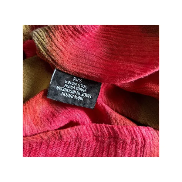 IndoMario Womens Abstract Geometric Blouse‎ Dark Coral Brown Size S/M - Image 6
