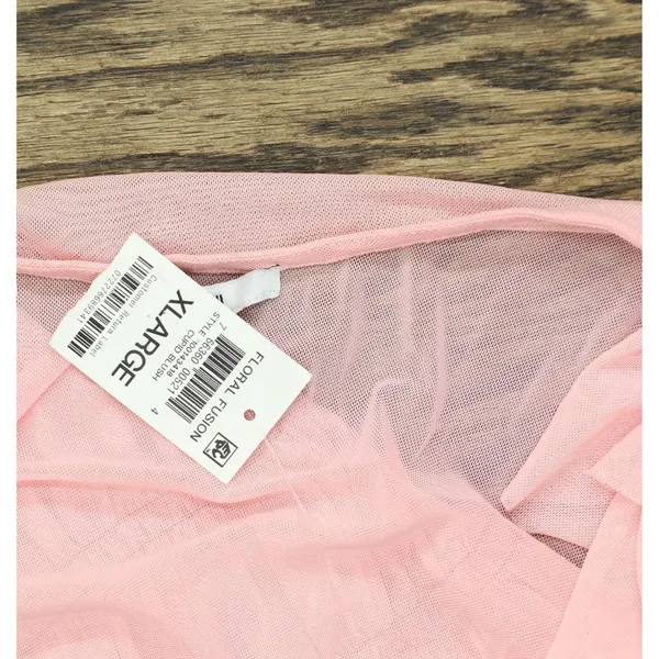 NWT Bar III Womens Mesh Flutter-Sleeve Top Cupid Blush XL - Image 3