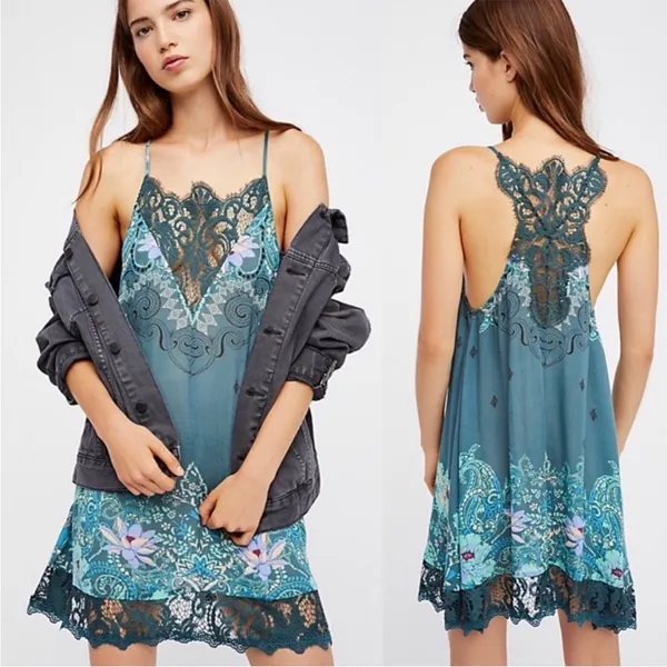 Free People Intimately Who's Sorry Now Floral Slip Dress Sz‎ M - Image 2
