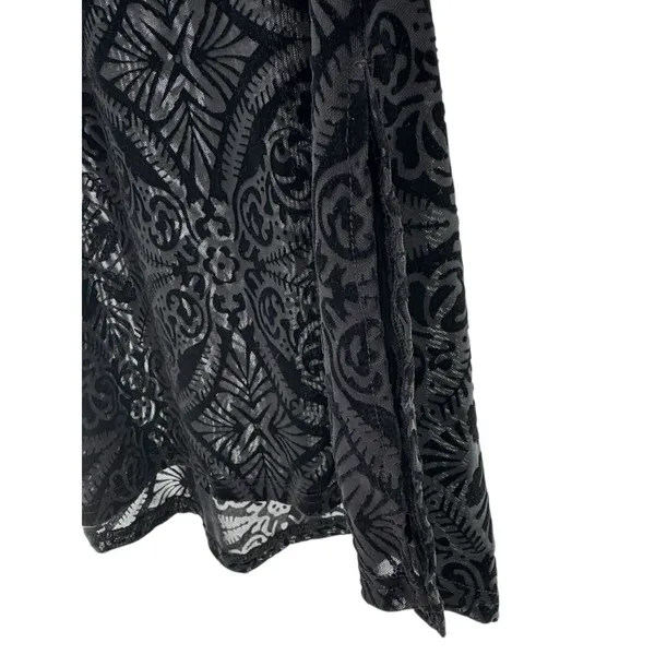 Ariat Black Burnout Velvet Sheer‎ Tunic Top Women's M Boho Western Long Sleeve - Image 4