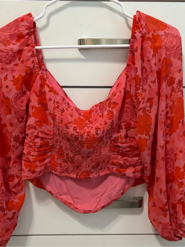 Free People Rosette Floral Blouse - Image 4