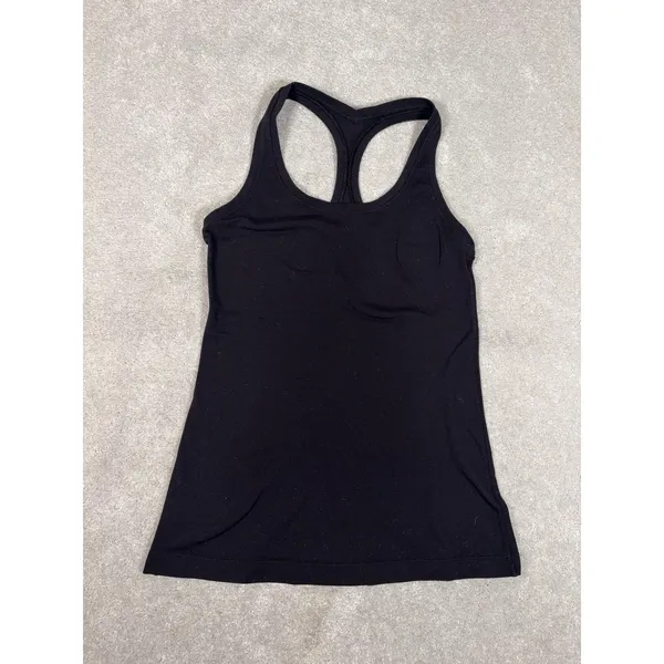 lululemon black tank top size 4 scoop‎ neck racerback - Image 4