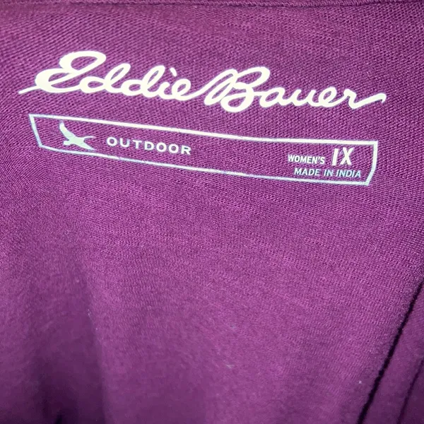 Purple Eddie Bauer Long Sleeve T-Shirt With Embroidered Diamonds Size 1X - Image 8