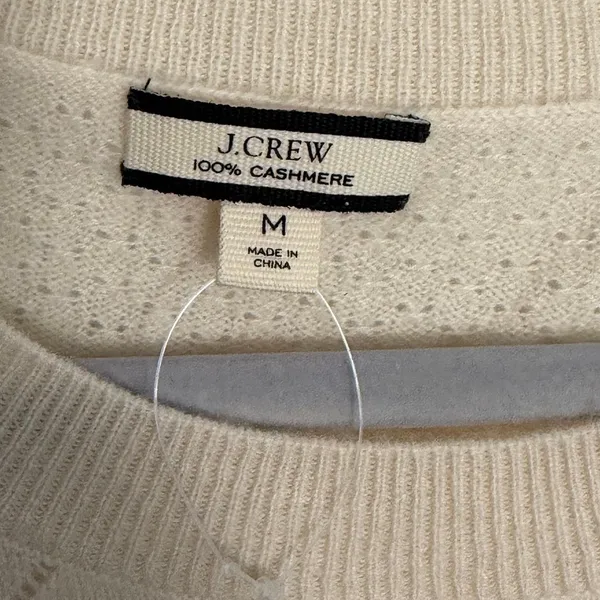 J. Crew Cashmere Cream Sweater‎ size medium - Image 2