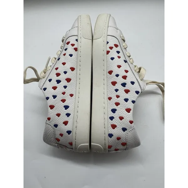 Soludos Ibiza Lace Up White Leather Sneakers Queen of Hearts Size 6.5 - Image 8