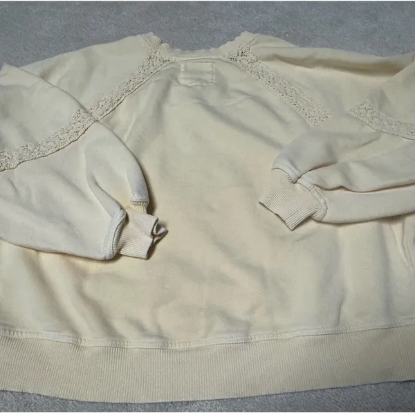 Aerie Hey Crochet Yellow Sweatshirt - Image 4