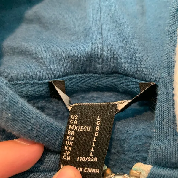 Blue Zip-Up Hoodie Forever 21 Cropped Jacket Women’s Size Large Teal EUC - Image 2