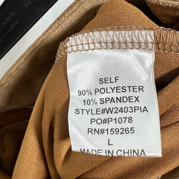 Wisteria Lane Los Angeles Tan Faux Suede Flare Bell Bottom‎ Pants W2403PIA Large - Image 5