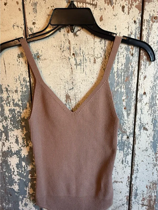 Abercrombie and Fitch Ribbed Thong bodysuit tank brown size small - Image 4