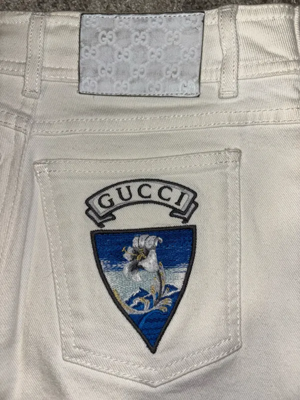 Gucci White Jean Skirt - Image 2