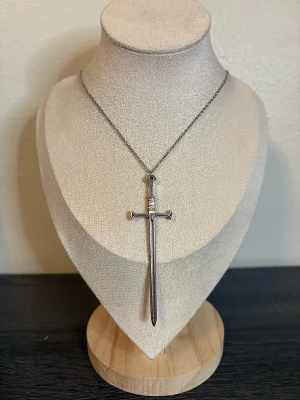 Handmade Silver Sword Necklace - Image 2