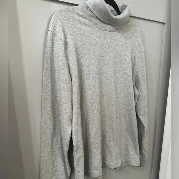 JCrew Turtle Neck Women’s Medium Gray Cotton - Image 3