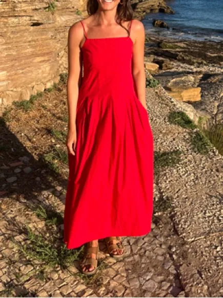 Damson Madder Iris Bow Midi Dress Red Size 10 - Image 3