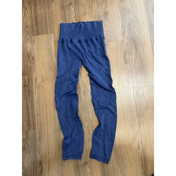 Free People New FP Movement Good‎ Karma Deep Navy Blue Sports Bra Leggings Set - Image 9