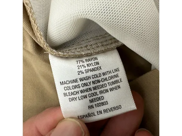 JM Collection Womens Short Khaki Pants M Rayon Blend Stretch Straight Casual - Image 4