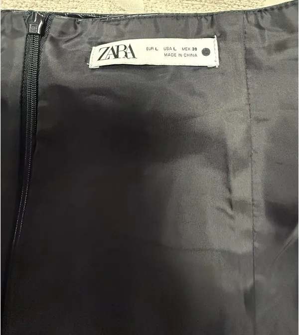 Zara Black Croc Mini Skirt - Size L - Like New - Image 4