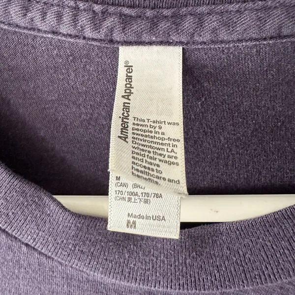 American Apparel Purple T-Shirt Size M - Image 4
