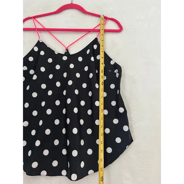 Victorias Secret Polka Dot Cami Top Black‎ Pink Straps Large 391191-HGK - Image 2