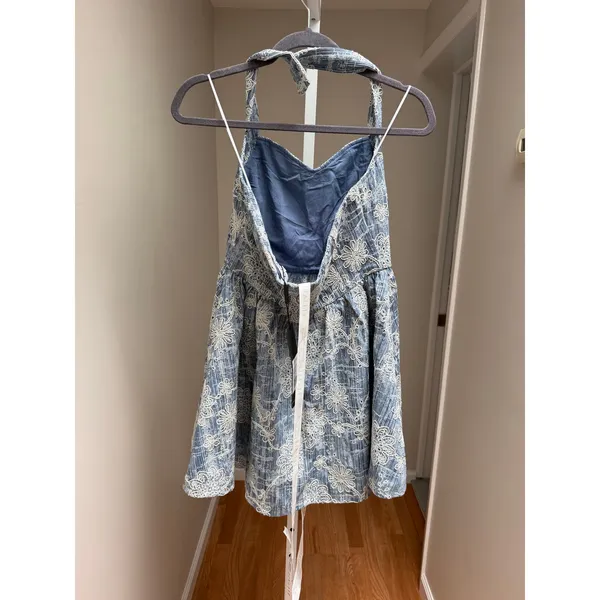 Elliatt Monica Halter Mini Dress Blue Size Small - Image 6