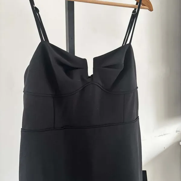 Lulus Romantic Existence Black Column Maxi Dress Size L - Image 5