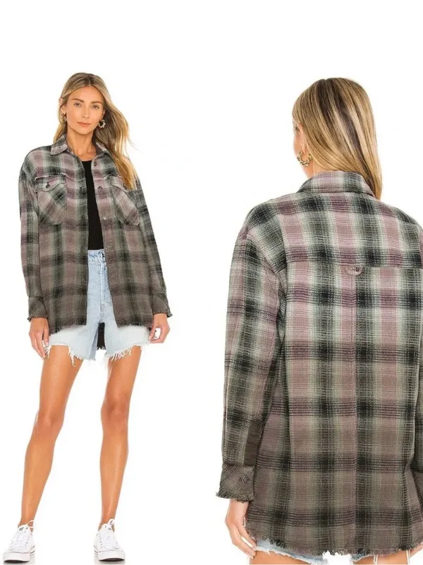 Free People | We The Free Anneli 100% cotton Plaid Shirt Jacket - Image 2