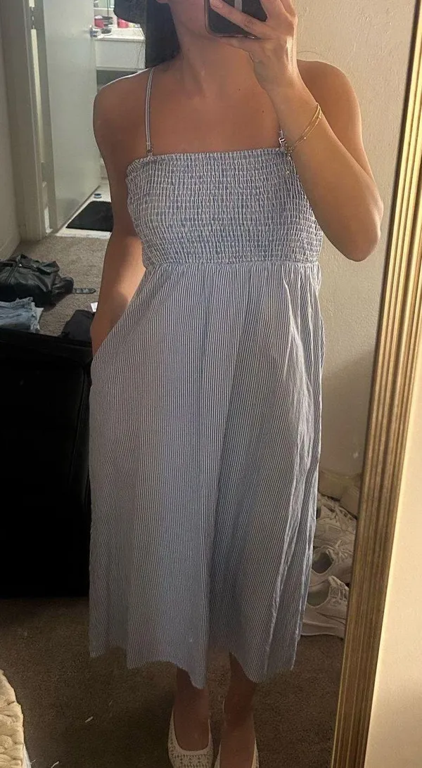 Strapless Summer dress Blue - Image 3