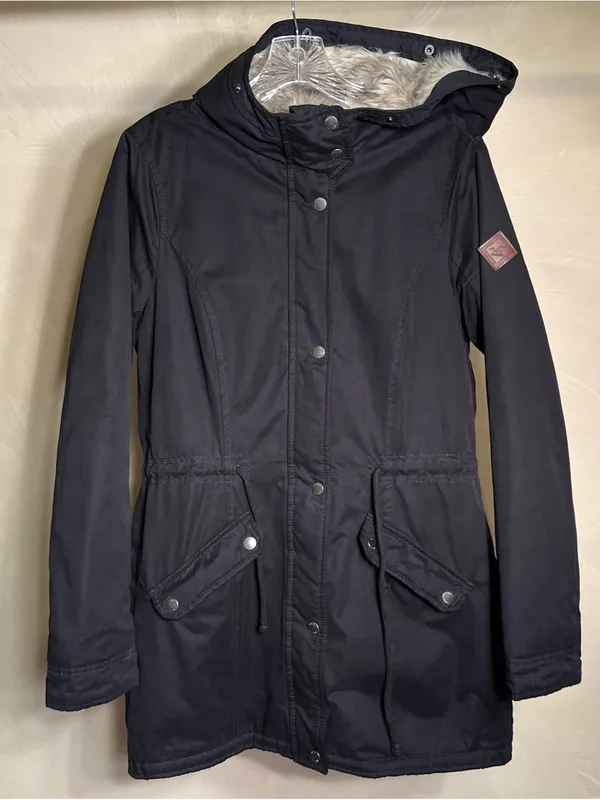 Hollister Womens Pacific Merchants Faux Fur Hooded Parka Jacket Y2K Style|Size:M - Image 15