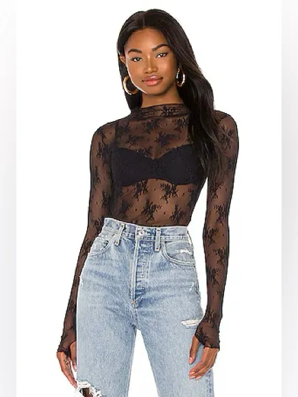 Free People Lady Lux Layering Top- Black - Image 7