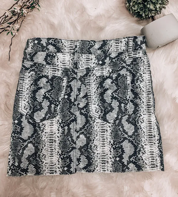 Snakeskin Skirt Black - Image 3
