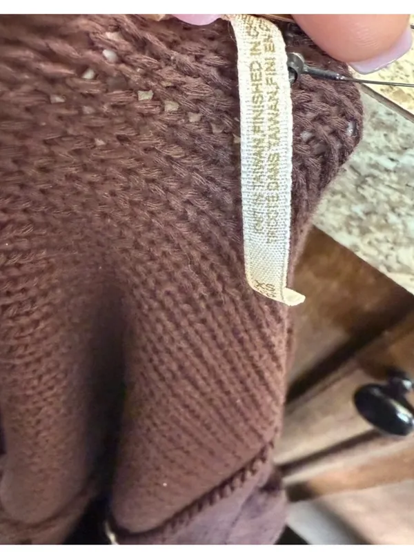 Free People Brown Cropped Puff Sleeve Cardigan - Image 7