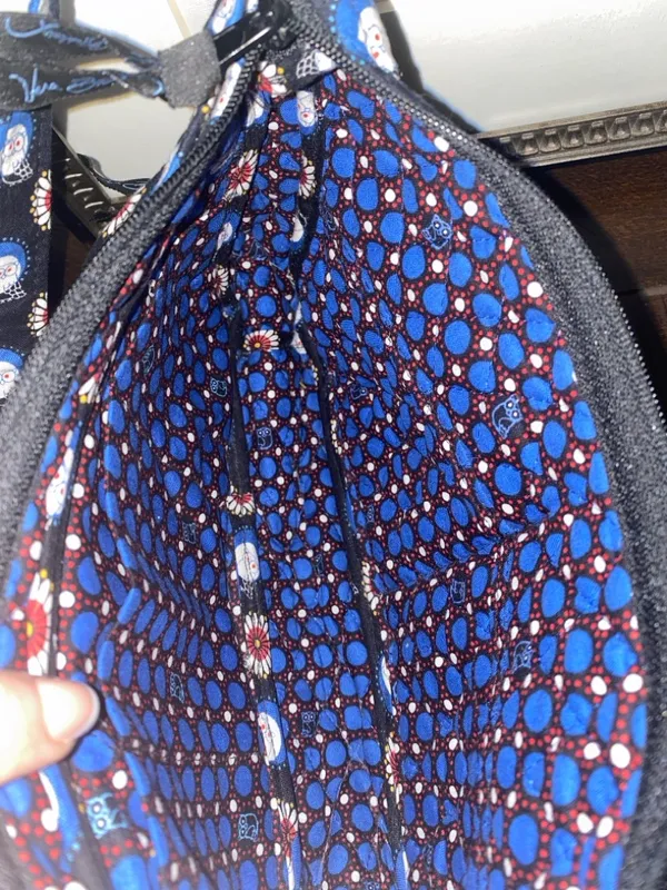 Vera Bradley Night Owl Libby Cotton Quilted Shoulder Crossbody Bag Retired Print - Image 11
