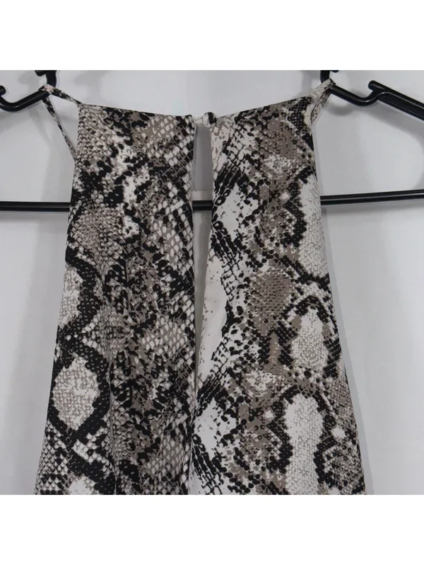 Express Snake Print Halter Maxi Dress Size M High Low - Image 6