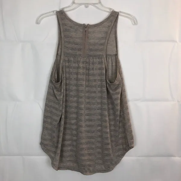 American Eagle Sleeveless Striped Metallic Swing Top Size Medium - Image 6