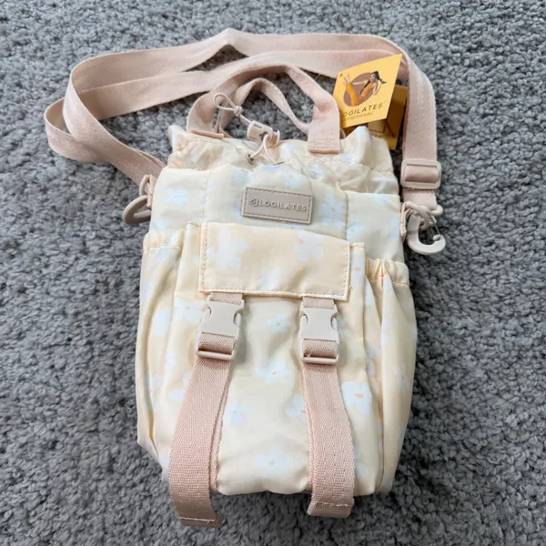 Blogilates Water Bottle Sling Peach Floral Insulated Crossbody Bag NWT - Image 5
