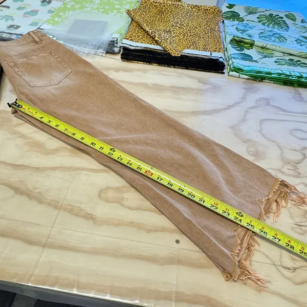 Vervet Kiss Of California Super High Rise 90's Vintage‎ Crop Flare Jeans W27 Tan - Image 14