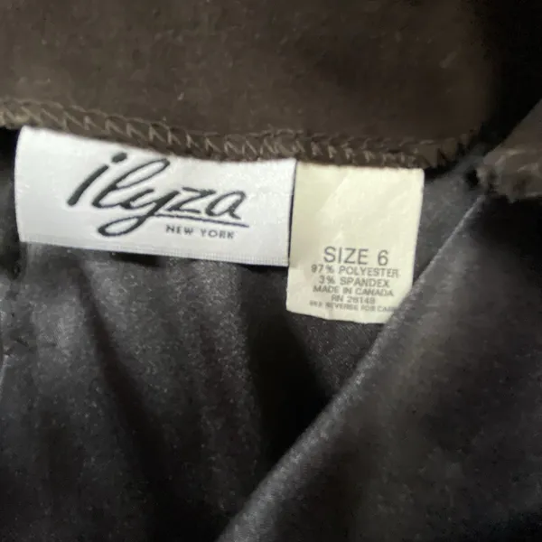Vintage Ilyza New York Brown Pencil Skirt Size 6 Casual Office Suede Like 90s - Image 6