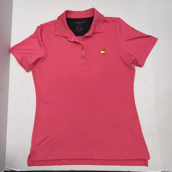 Magnolia Lane Tech Masters‎ Solid Pink Preppy Designer Athletic Polo Golf Shirt - Image 6