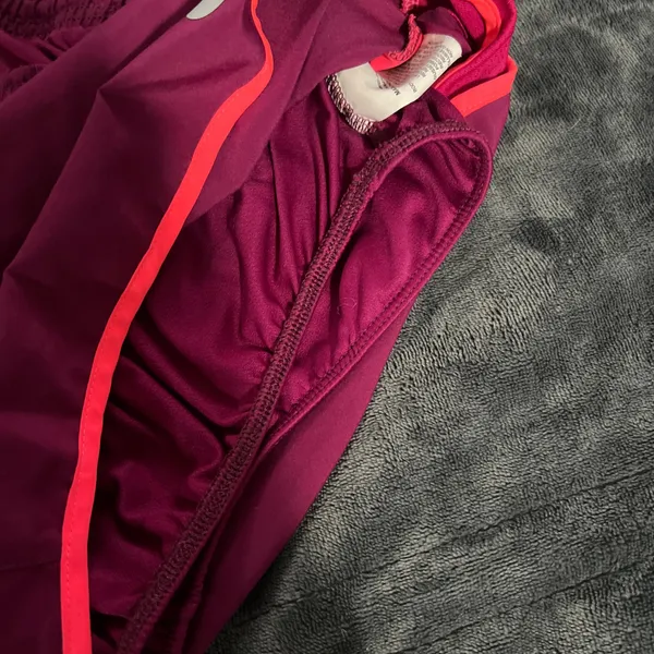 Nike Women's Dri-Fit Tempo Lined Running Shorts Purple Magenta with Pink Trim - Image 3