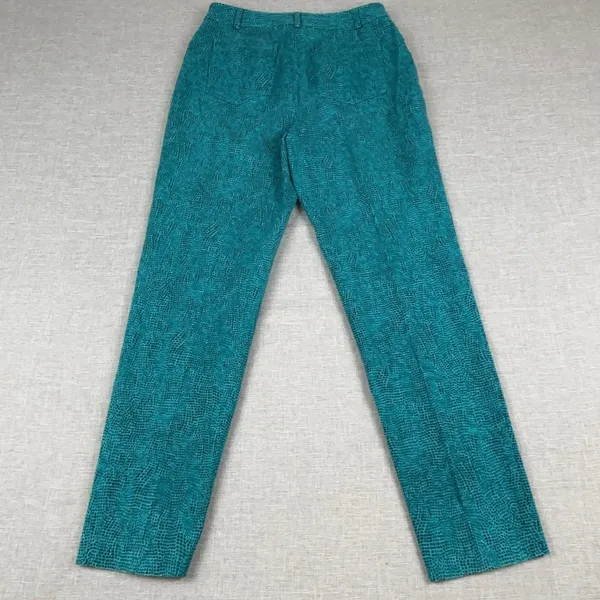 Dana Buchman Pants Womens 8 Green Animal Print Twill Slim Stretch Pockets - Image 9