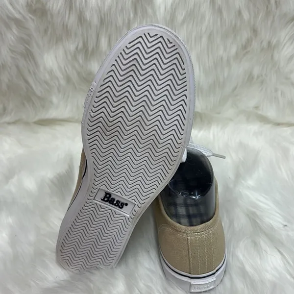 Bass Tan and White Canvas Sneakers‎ Casual Lace Up Sneakers Size 8.5 A19 - Image 8
