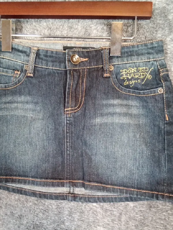 Ed Hardy By Christian Audigier Denium Mini Mcbling Y2k Inspired Festival Size 25 - Image 5