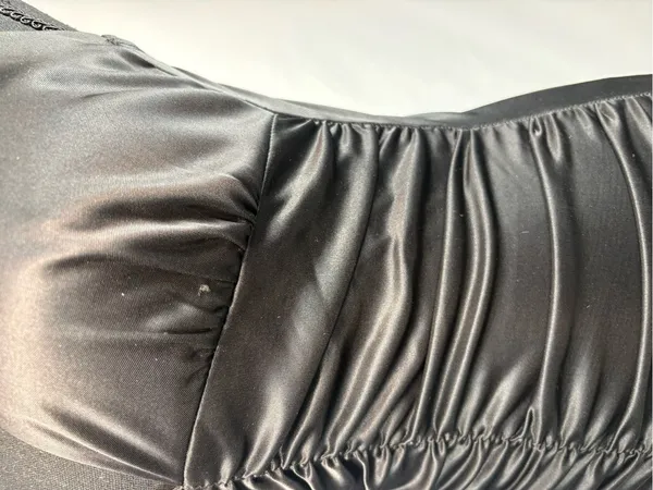 Taboo Black Dress Evening Gown Ruched Satin Maxi Dress - Elegant Evening Style - Image 7