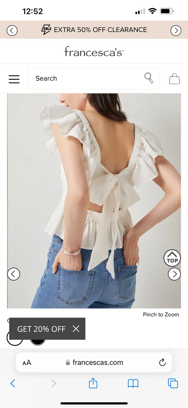 Francesca's Bella Flutter Sleeve Top - Image 4