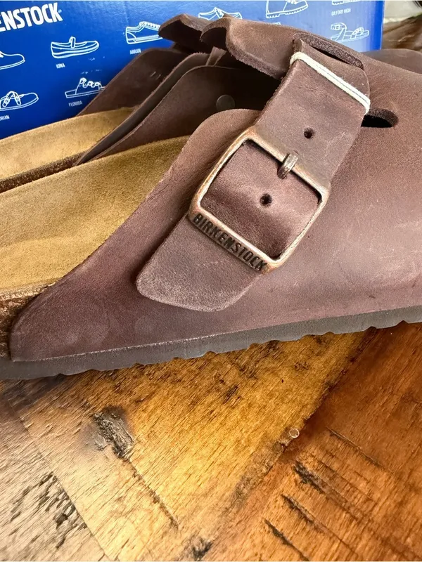 🆕Birkenstock Sandals Boston Habana Oiked Leather Suede Clog Insole. size EU42 NW - Image 8