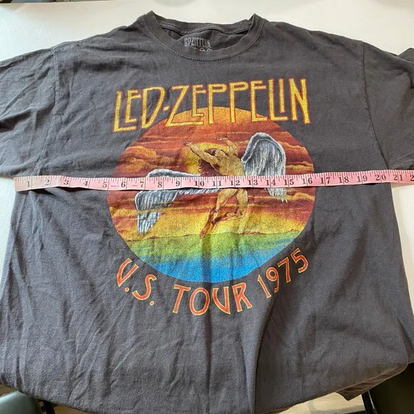 Led Zeppelin U.S. Tour 1975 Graphic Band Tee Size Large Retro Rock - Image 5
