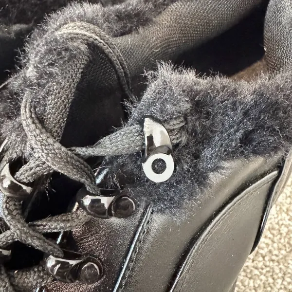Koi Fur Trim Sneakers Size 8 Black Faux Leather New Whimsigoth Fairy Grunge Punk - Image 8