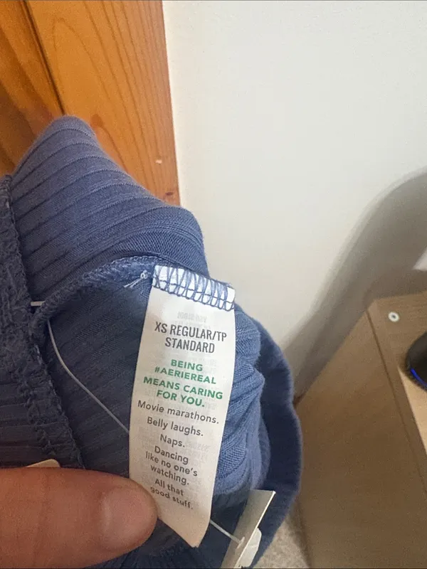 Aerie Size XS Blue Ribbed Bell Bottom High-Rise Activewear Pants New With Tags - Image 5