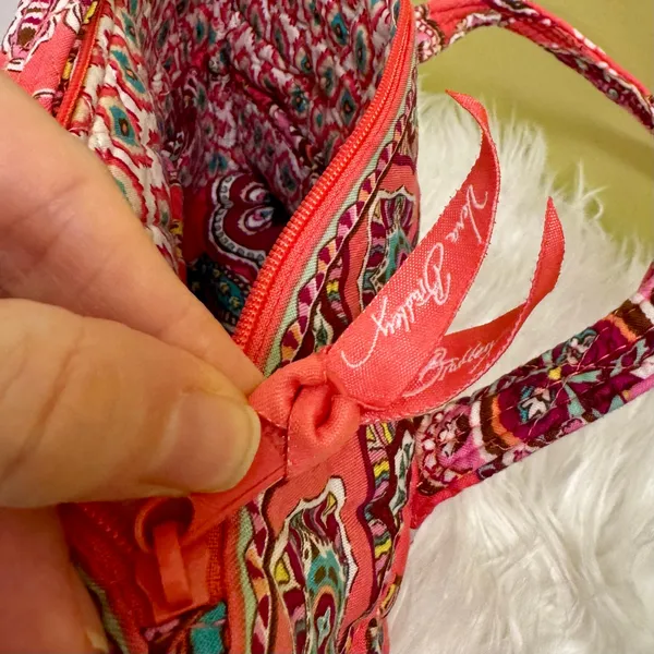 Vera Bradley Pink Shoulder Bag Zip Top Call me Coral Retired Pailsey Medallion - Image 12