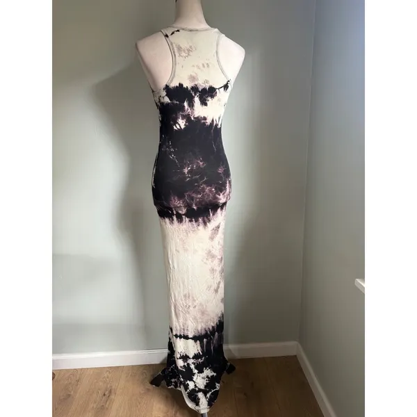 Go Couture Black Tie Dye Sleeveless Maxi Dress M boho resort beach retro bodycon - Image 4