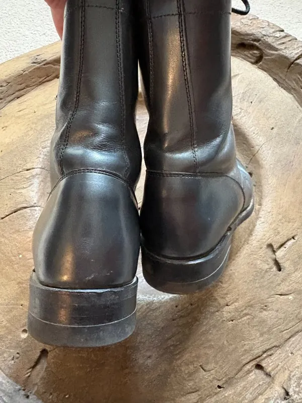 Justin Boots gray metallic kiltie roper lacer leather granny boots women's sz 6 - Image 7
